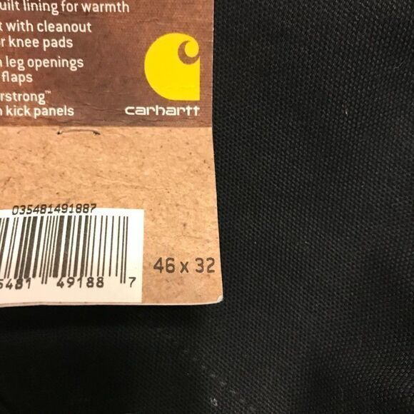 Carhartt Black Quilt Lined Bib Overalls‎ 46X32 nwt - Picture 8 of 8